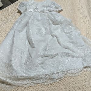 6 months White Christening Dress